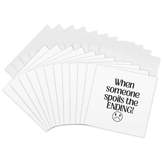 3drose, When Someone Spoils the Ending with Sad Emoticon, 12 Greeting Cards with Envelopes