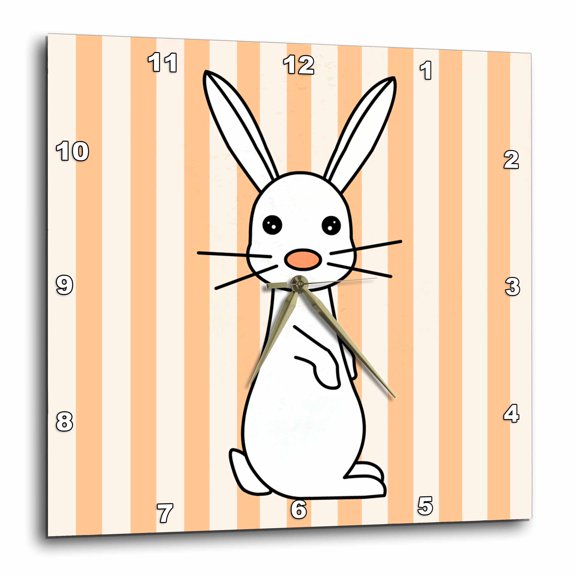 3drose, White Baby Rabbit, 10x10 Wall Clock