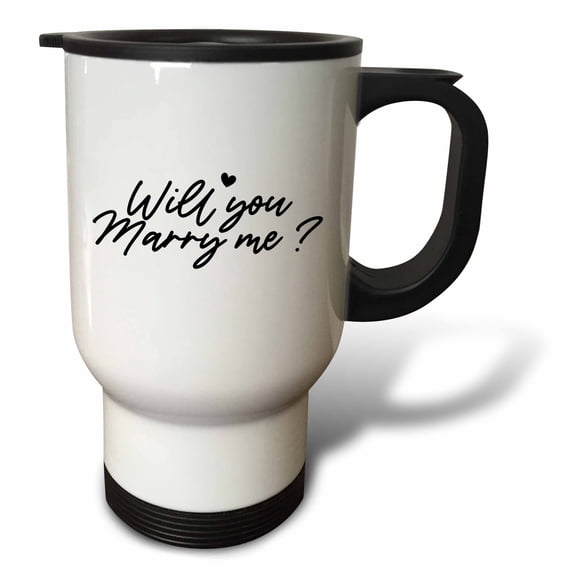3drose, Will You Marry Me Wedding Gift Honeymoon and Bridal Shower Gift, 14oz Stainless Steel Travel Mug