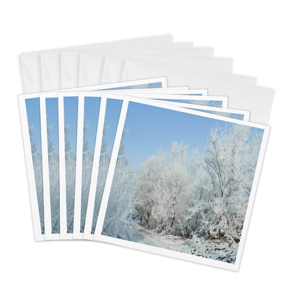 3drose, Winter Landscape, 6 Greeting Cards with Envelopes