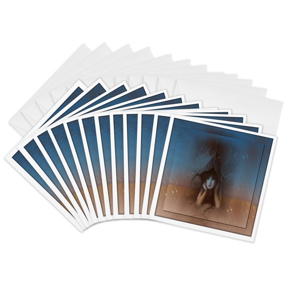 3drose, Wistful Pixie, 12 Greeting Cards with Envelopes