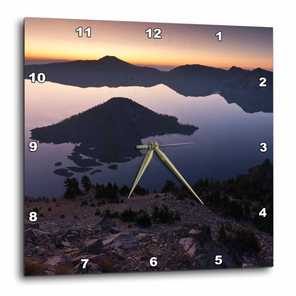 3drose, Wizard Island, Crater Lake Park, Oregon, Usa - Us38 Wsu0168 - William Sutton, 15x15 Wall Clock