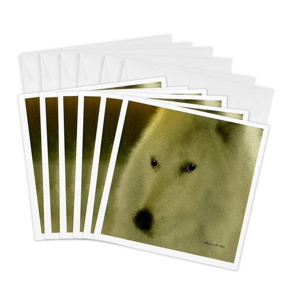 3drose, Wolf - Gentle Spirit - B, 6 Greeting Cards with Envelopes