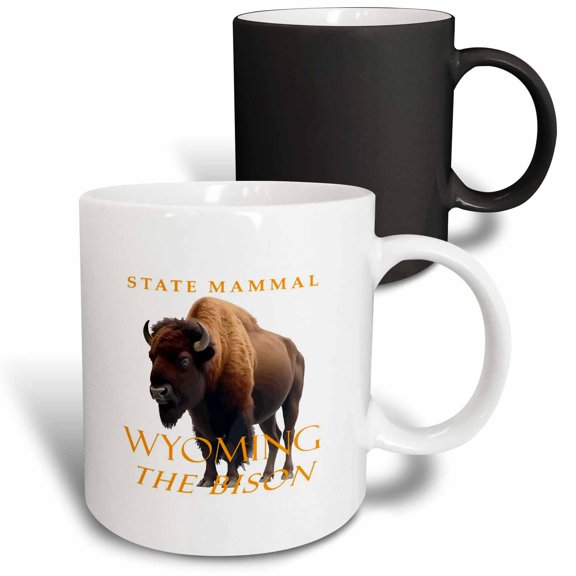 3drose, Wyoming Territory Mammal the Bison, 11oz Magic Transforming Mug