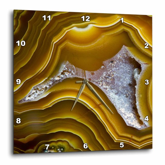 3drose, Yellow Banded Agate, Quartzsite, 15x15 Wall Clock