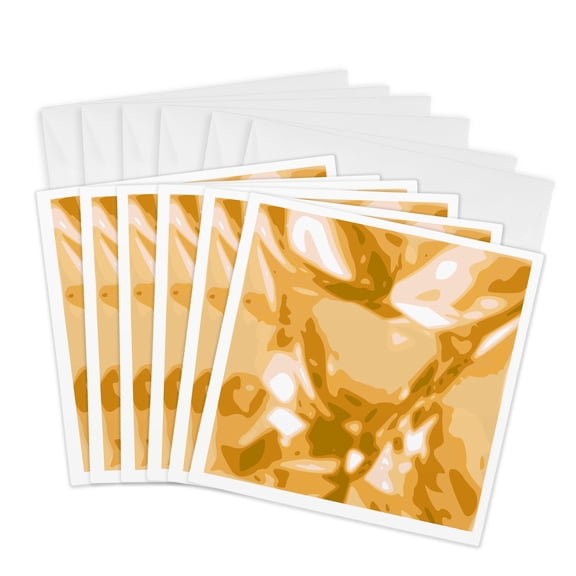 3drose, Yellow Orange Topaz Jewel - Gemstone - Diamond Bling Sparkly Shiny Gem Texture, 6 Greeting Cards with Envelopes