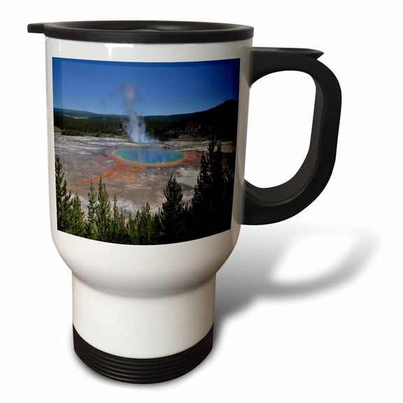 3drose, Yellowstones Grand Prismatic from Above, 14oz Stainless Steel Travel Mug