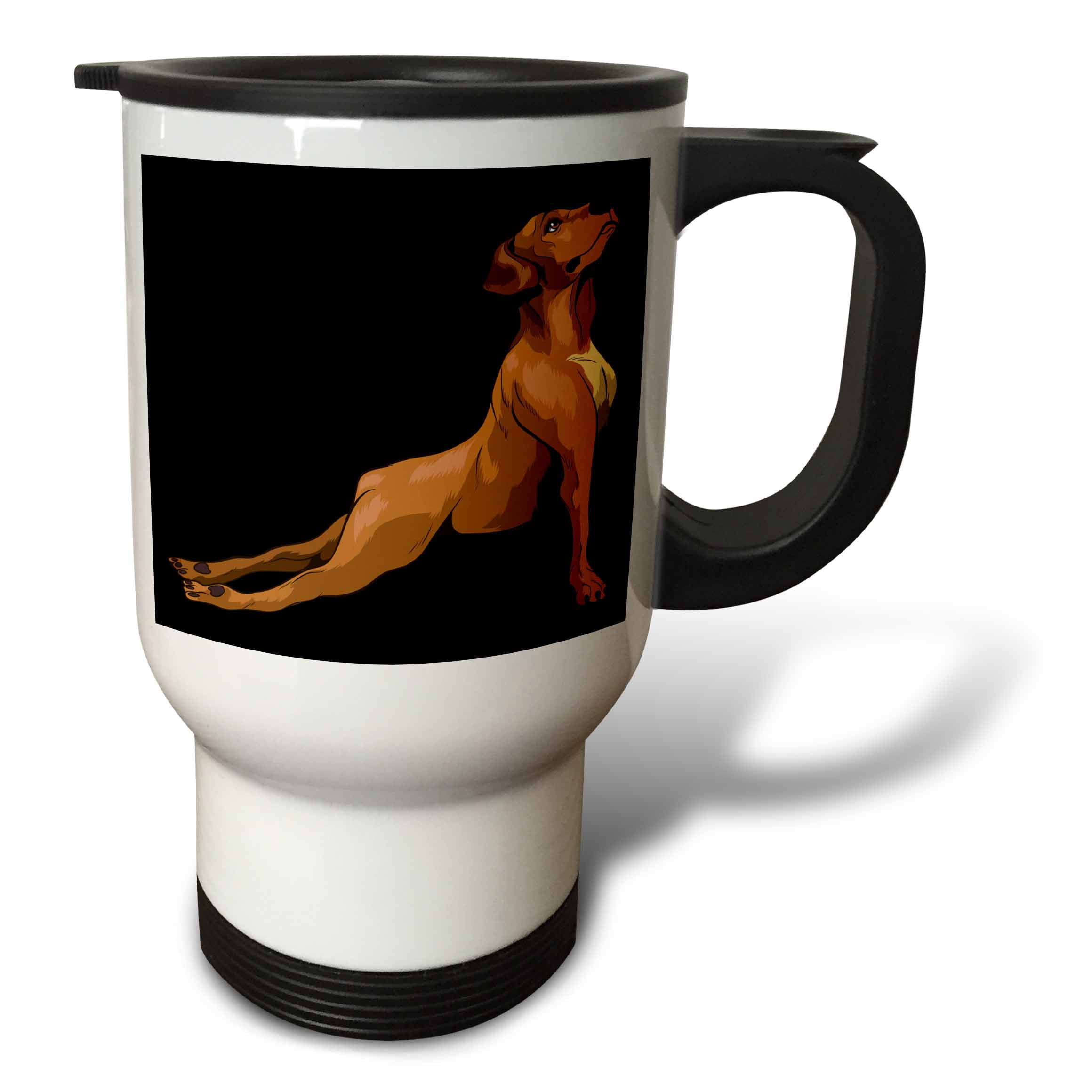 3drose, Yoga Buddha Person with Rhodesian Ridgeback Dog, 14oz Stainless ...