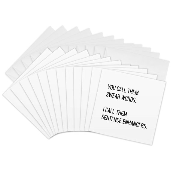 3drose, You Call Them Swear Words I Call Them Sentence Enhancers, 12 Greeting Cards with Envelopes