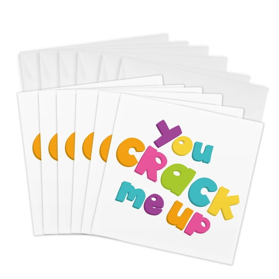 3drose, You Crack Me up Funny Easter Saying, 6 Greeting Cards with Envelopes