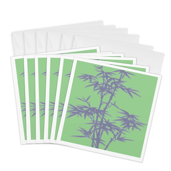 3drose, Zen Bamboo - Inspirational Art - Spiritual, 6 Greeting Cards with Envelopes