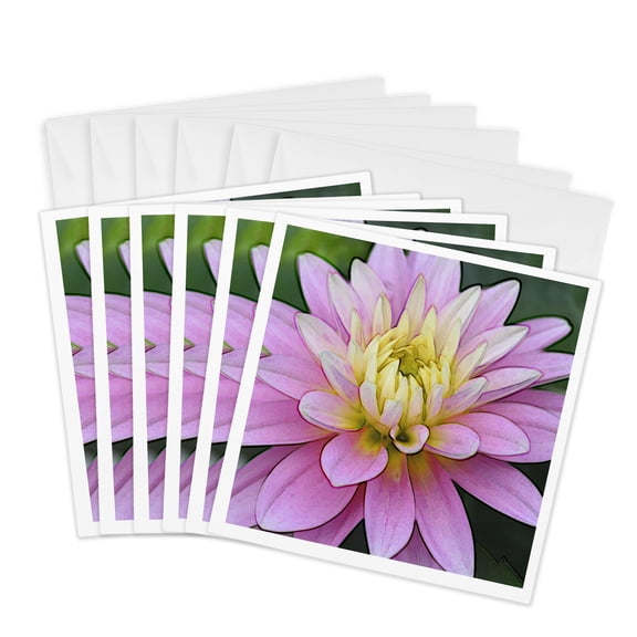 3drose, Zen Floral Art Ii, 6 Greeting Cards with Envelopes