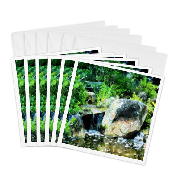 3drose, Zen Garden, 6 Greeting Cards with Envelopes