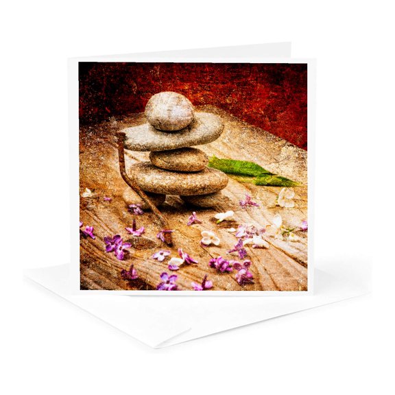 3drose, Zen Stone. Samurai. Spring Is In, Swords Are Down, 1 Greeting Card with Envelope