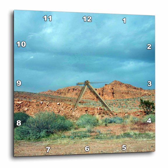 3drose, a Beautfiul Landscape in Southern Utah with Cloudy Skies, 10x10 Wall Clock