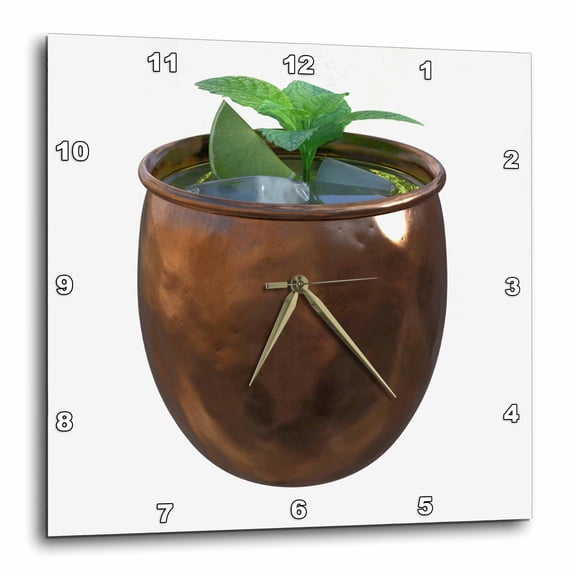 3drose, a Moscow Mule Alcoholic Drink, 10x10 Wall Clock