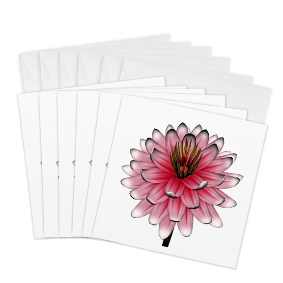 3drose, a Pink Lotus Flower, 6 Greeting Cards with Envelopes