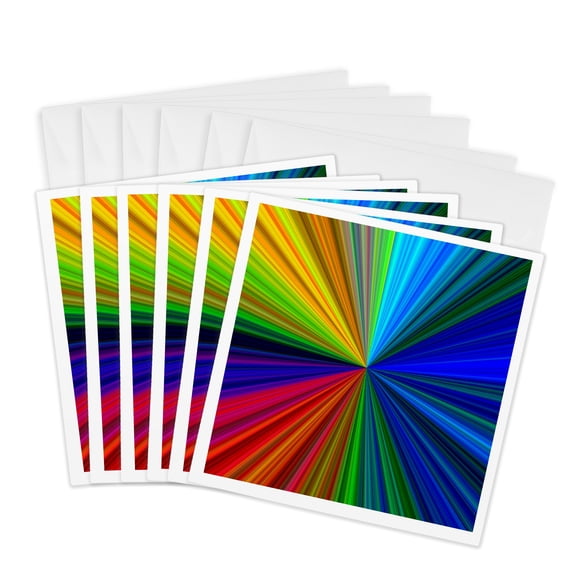 3drose, a Rainbow of Color from Pinpoint Out, 6 Greeting Cards with Envelopes