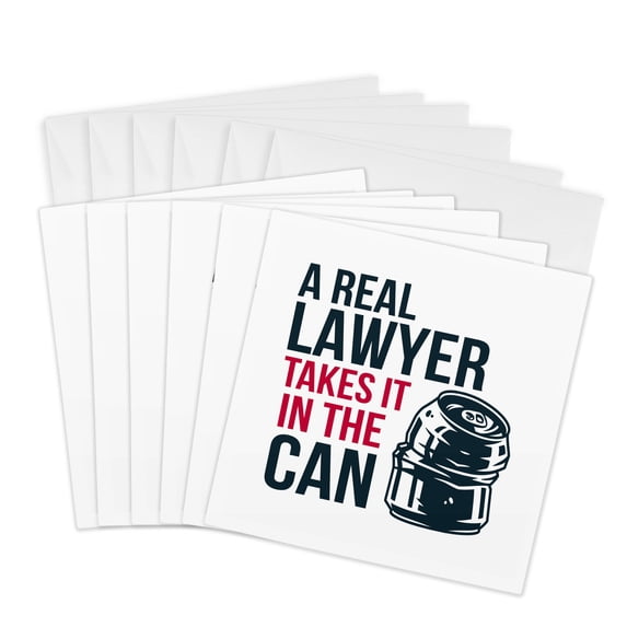 3drose, a Real Lawyer Takes It in the Can, 6 Greeting Cards with Envelopes