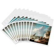 3drose, a Rocky Coastal Scene by Thomas Gainsborough, 12 Greeting Cards with Envelopes