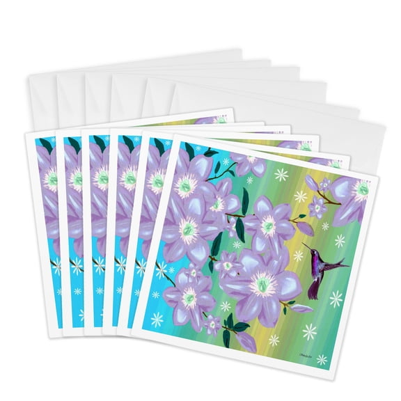 3drose, a Summer Flutter, 6 Greeting Cards with Envelopes