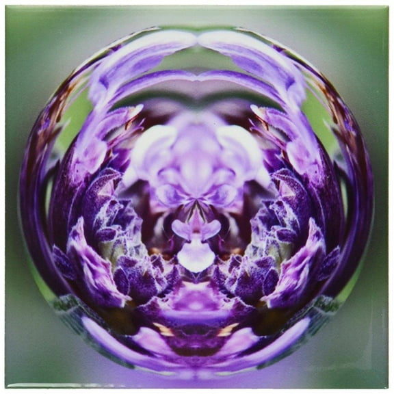 3dRose, Decorative colorful garden botanic paperweight globe abstract flower SW Southwest cactus, 4 Inch Ceramic Tile