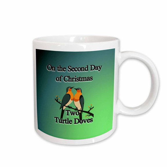 3drose, on the Second Day of Christmas Two Turtle Doves, 11oz Mug
