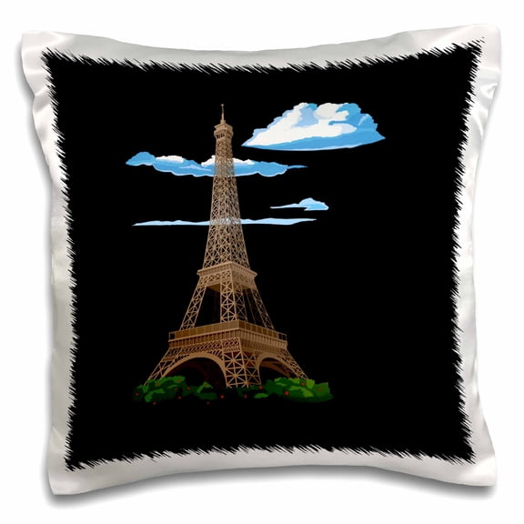 3drose, the Eiffel Tower from Paris France Design Great for Souvenirs., 16x16 inch Pillow Case