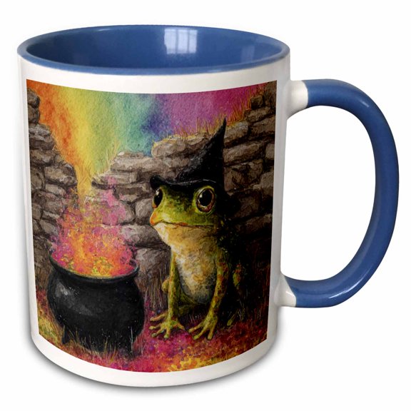 3drose, the Magical Frog, 11oz Two-tone Blue Mug