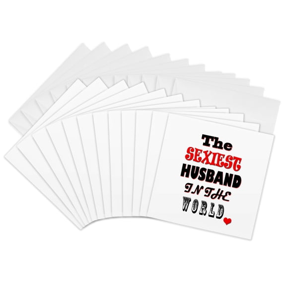 3drose, the Sexiest Husband in the World. I Love You. Happy Marriage., 12 Greeting Cards with Envelopes