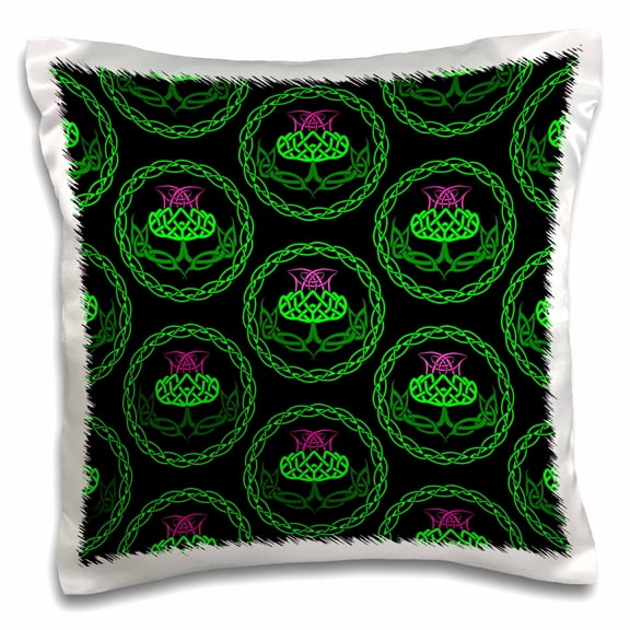 3drose, the Thistle Is the National Flower of Scotland, Celtic Knot Flower., 16x16 inch Pillow Case