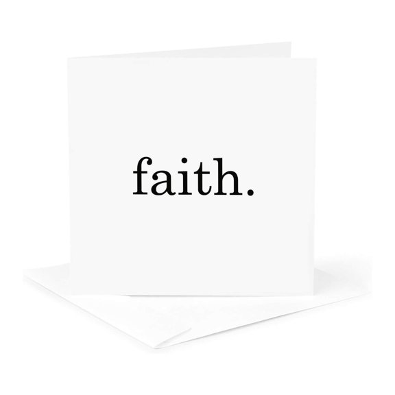 3drose, the Word Faith Is Simply Displayed to Express Encouragement, 1 Greeting Card with Envelope