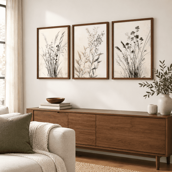 3framed Vintbotanical Wall Art Neutral Rustic Boho Flcanvasting Prints ...