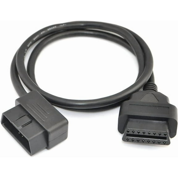 3ft 100cm OBD-II OBD2 Right Angle 16 Pin Auto Car Male to Female Extension Cable Diagnostic Extender Cord Adapter
