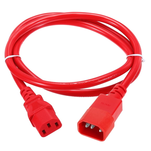 3ft 18 AWG Red 18/3 Universal Power Cord C14 to C13 10A 250V 3-Prong Extension PDU Power Cables