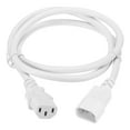 thumbnail image 1 of 3ft 18 AWG White 18/3 Universal Power Cord C14 to C13 10A 250V 3-Prong Extension PDU Power Cables, 1 of 5