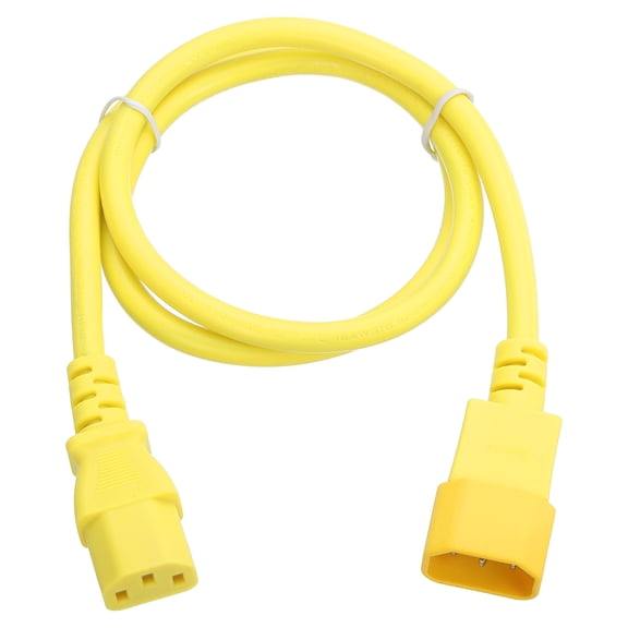 3ft 18 AWG Yellow 18/3 Universal Power Cord C14 to C13 10A 250V 3-Prong Extension PDU Power Cables