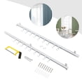 thumbnail image 1 of 3ft-6ft Scalable Curtain Track Kit w/Hooks Ceiling Mount Curtain Track White Hom, 1 of 16