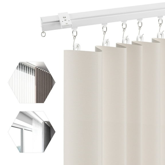 3ft-6ft White Scalable Curtain Track Kit, Ceiling Mounted Curtain Track W/Bracket