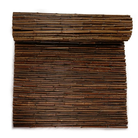 3ft * 8ft Carbonized Bamboo Cane Fence for Garden Balcony Decoration Fence Panel Black