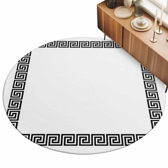 3ft Area Rug,Abstract Inspired Greek Key Pattern Washable Large Rugs ...