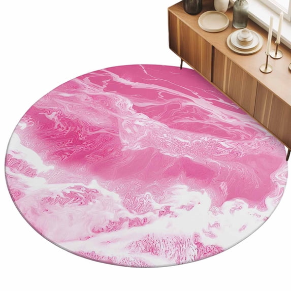 3ft Area Rug,Abstract Pink White Ocean Wave Washable Large Rugs Soft ...