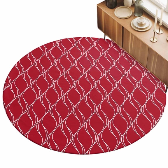 3ft Area Rug,Abstract Red Morocco Stripe Art Washable Large Rugs Soft Non-Slip Floor Rug Geometric Modern Line Texture Non-Shedding Indoor Carpets for Living Room Bedroom Home Office Nursery