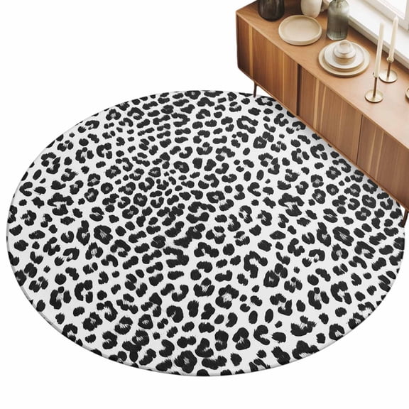 3ft Area Rug,Animal Snow Leopard Pattern Washable Large Rugs Soft Non-Slip Floor Rug Minimalist Monochrome Spotted Non-Shedding Indoor Carpets for Living Room Bedroom Home Office Nursery