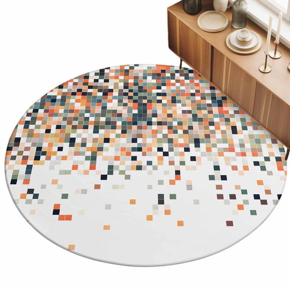3ft Area Rug,Gradient Orange Red Color Block Washable Large Rugs Soft Non-Slip Floor Rug Abstract Brown Geometric Non-Shedding Indoor Carpets for Living Room Bedroom Home Office Nursery