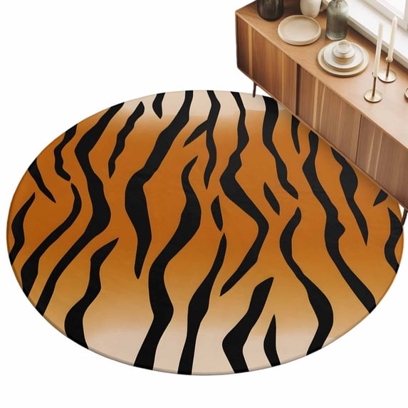 3ft Area Rug,Natural Tiger Skin Texture Washable Large Rugs Soft Non ...