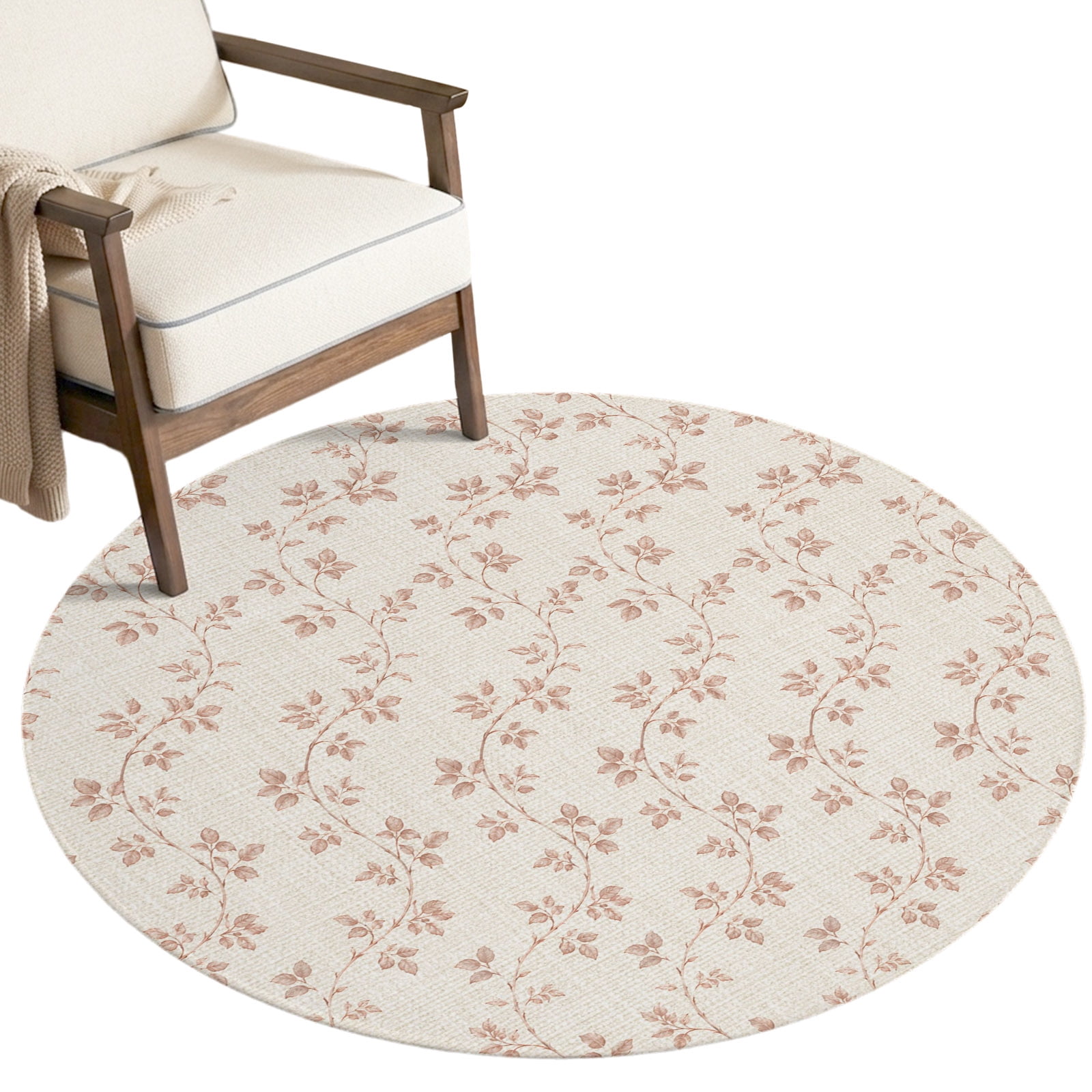 Textured Rug Pink 3ft Area Rug,Pastoral Pink Leaf Washable Large Rugs Soft Non-Slip Floor ...