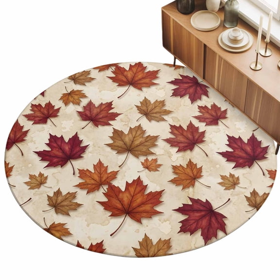 3ft Area Rug,Retro Maple Leaves Washable Large Rugs Soft Non-Slip Floor Rug Rustic Country Botanical Non-Shedding Indoor Carpets for Living Room Bedroom Home Office Nursery