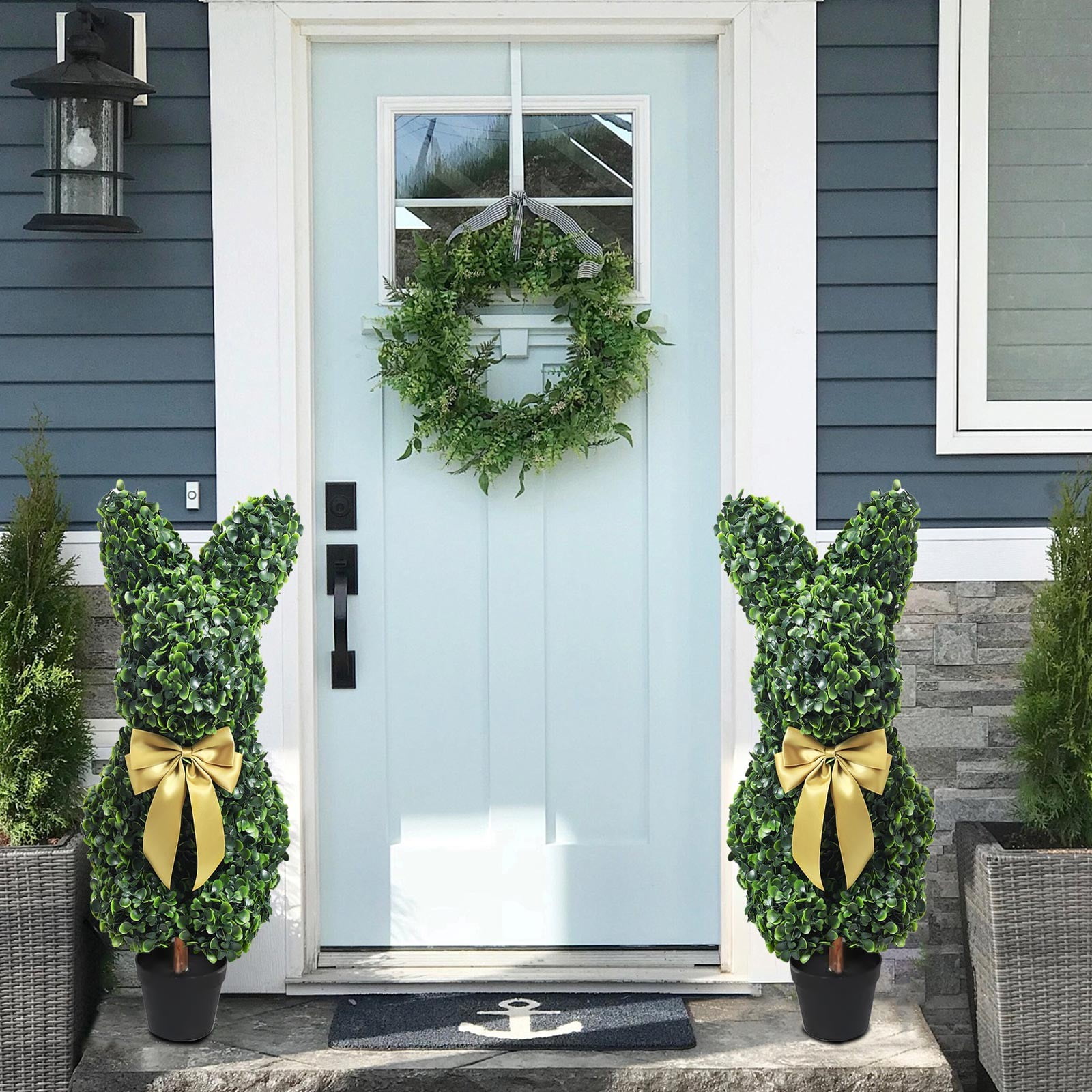 3ft Artificial Bunny Topiary Outdoor - Rabbit Shaped Topiary Trees ...