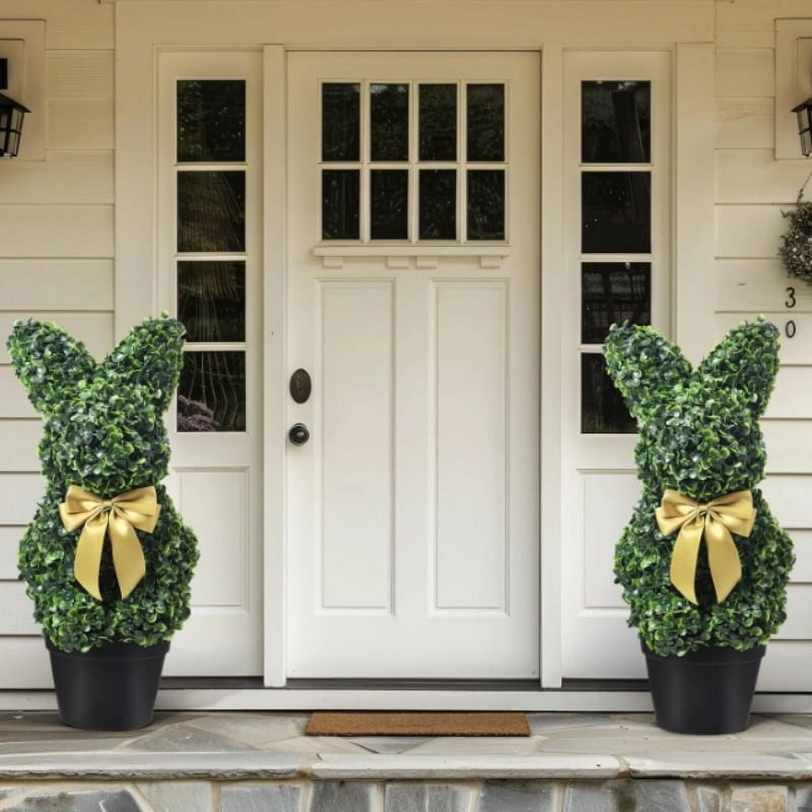 3ft Artificial Bunny Topiary Outdoor - Rabbit Shaped Topiary Trees ...